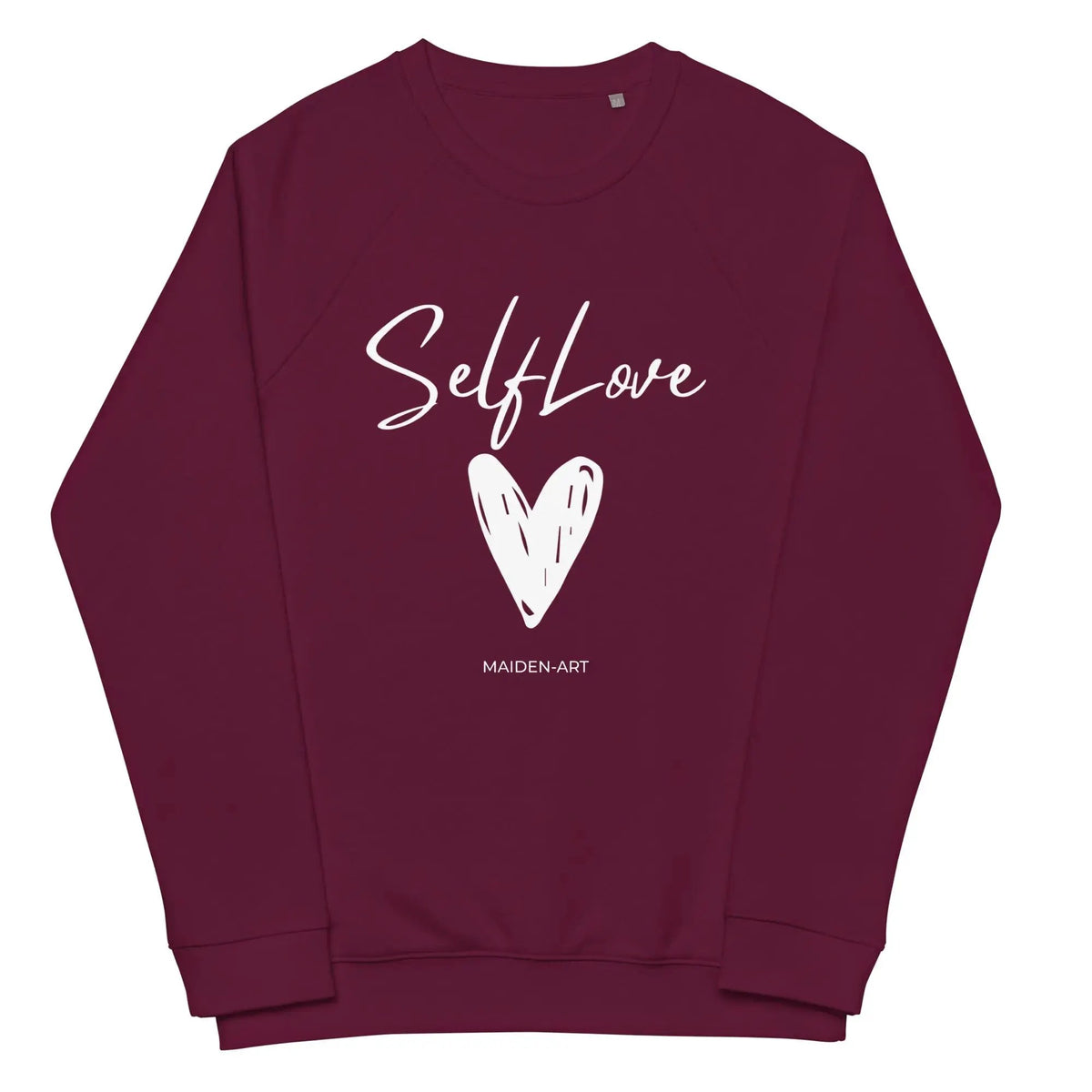 Organic sweatshirt SELF LOVE Unisex organic raglan sweatshirt by Maiden-Art