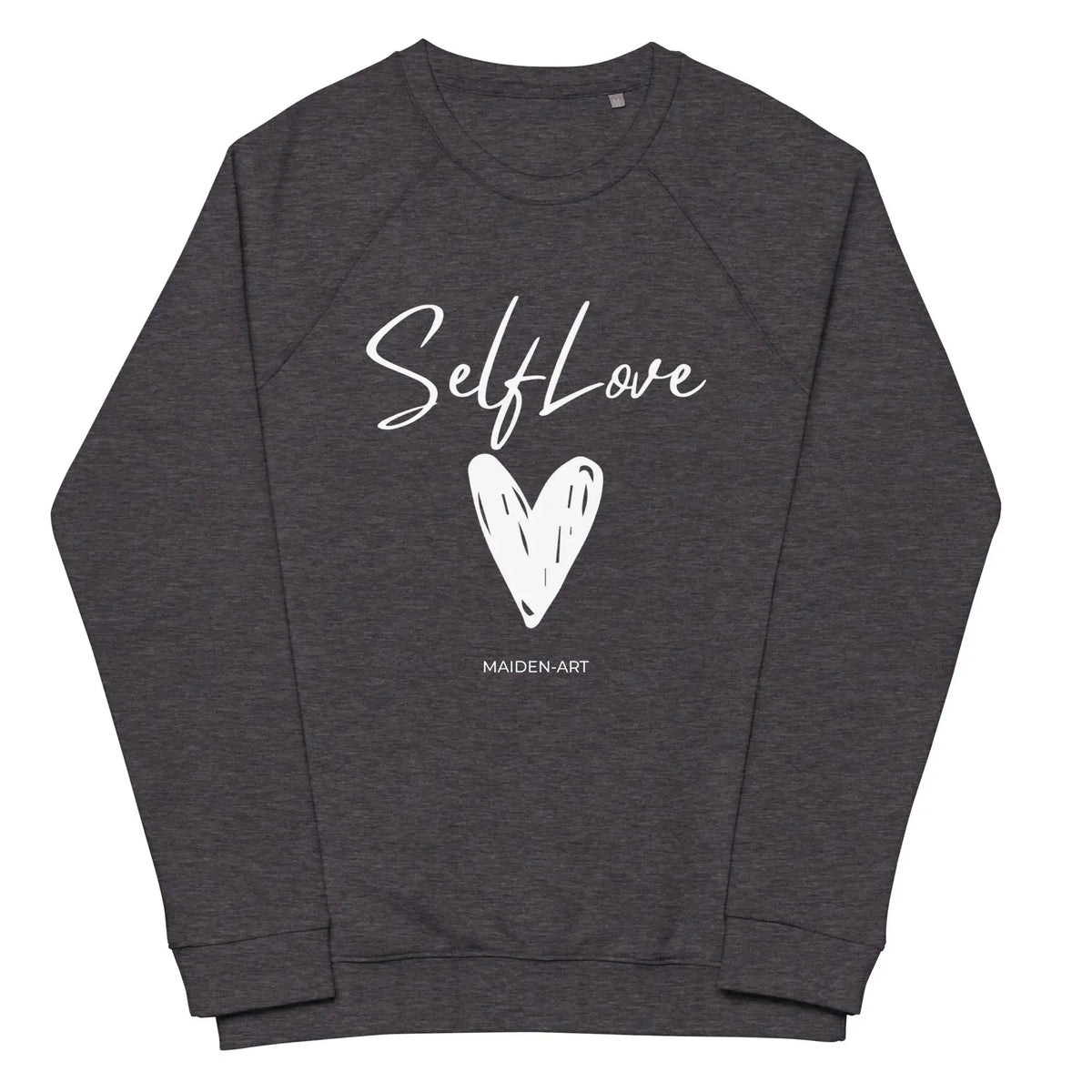 Organic sweatshirt SELF LOVE Unisex organic raglan sweatshirt by Maiden-Art