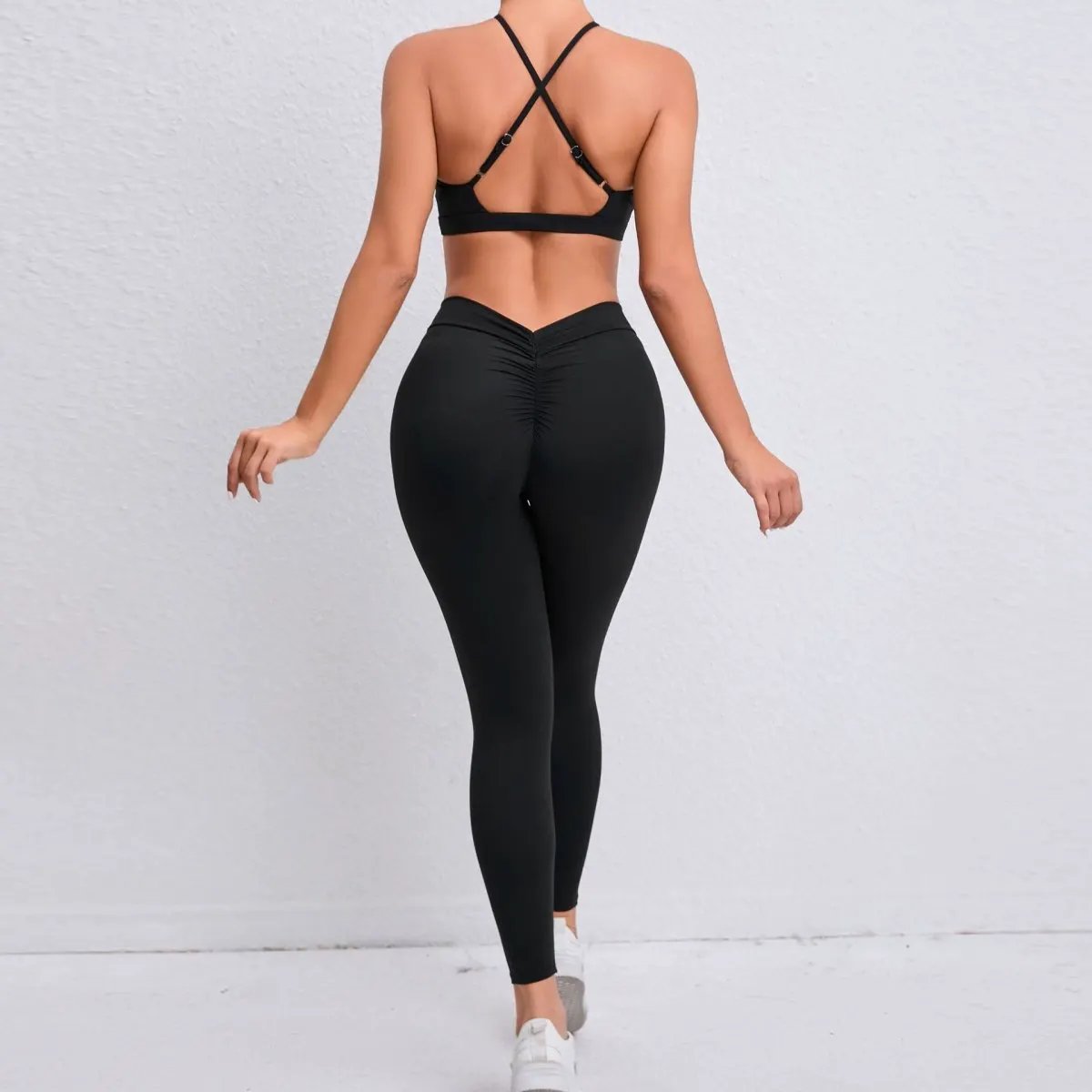 V Back Leggings by Rockstar Peach