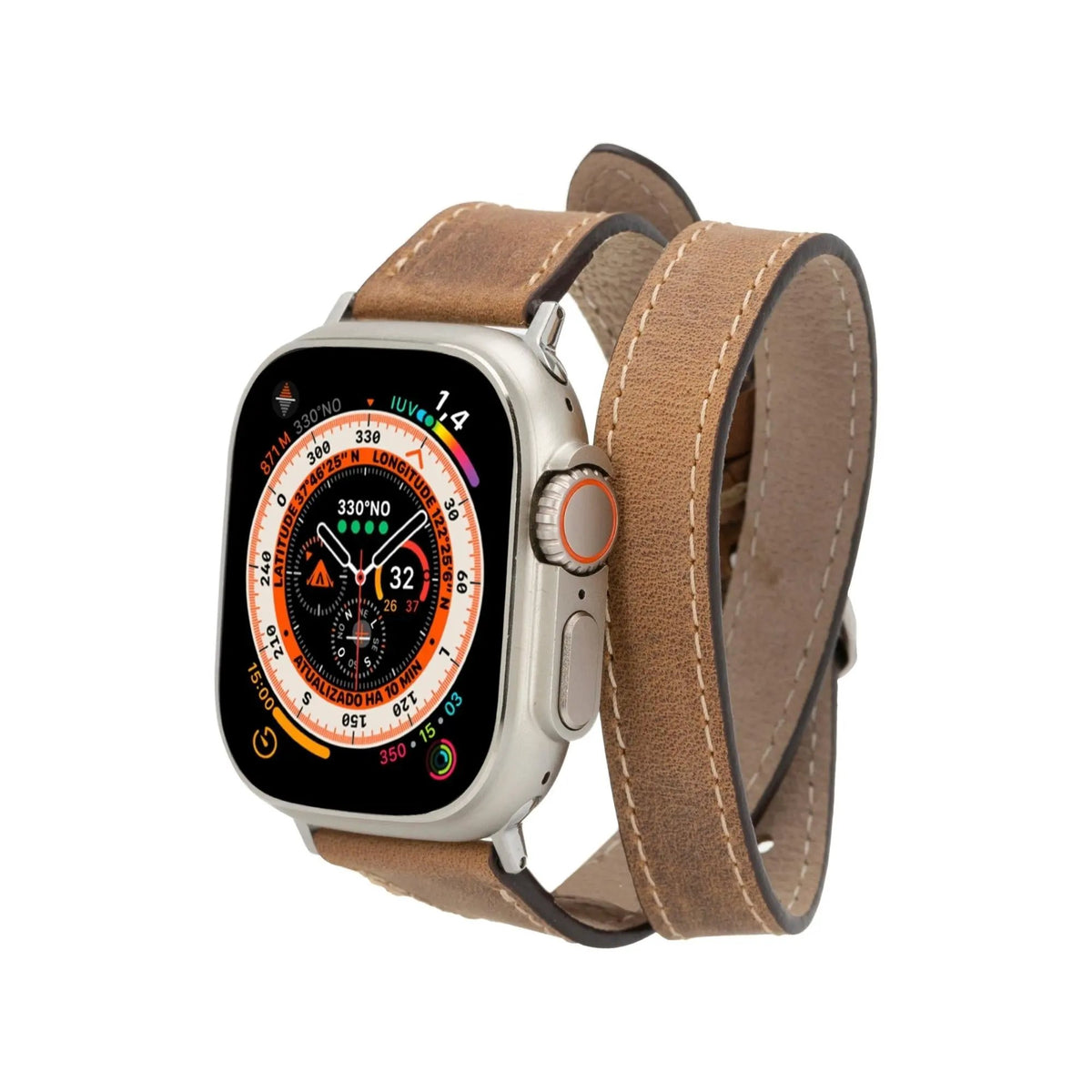 Vail Double Tour Leather Bands for Apple Watch 9, Ultra 2 and SE by TORONATA