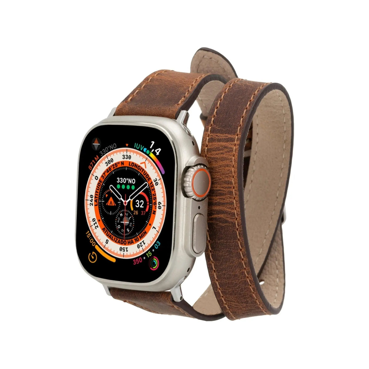 Vail Double Tour Leather Bands for Apple Watch 9, Ultra 2 and SE by TORONATA