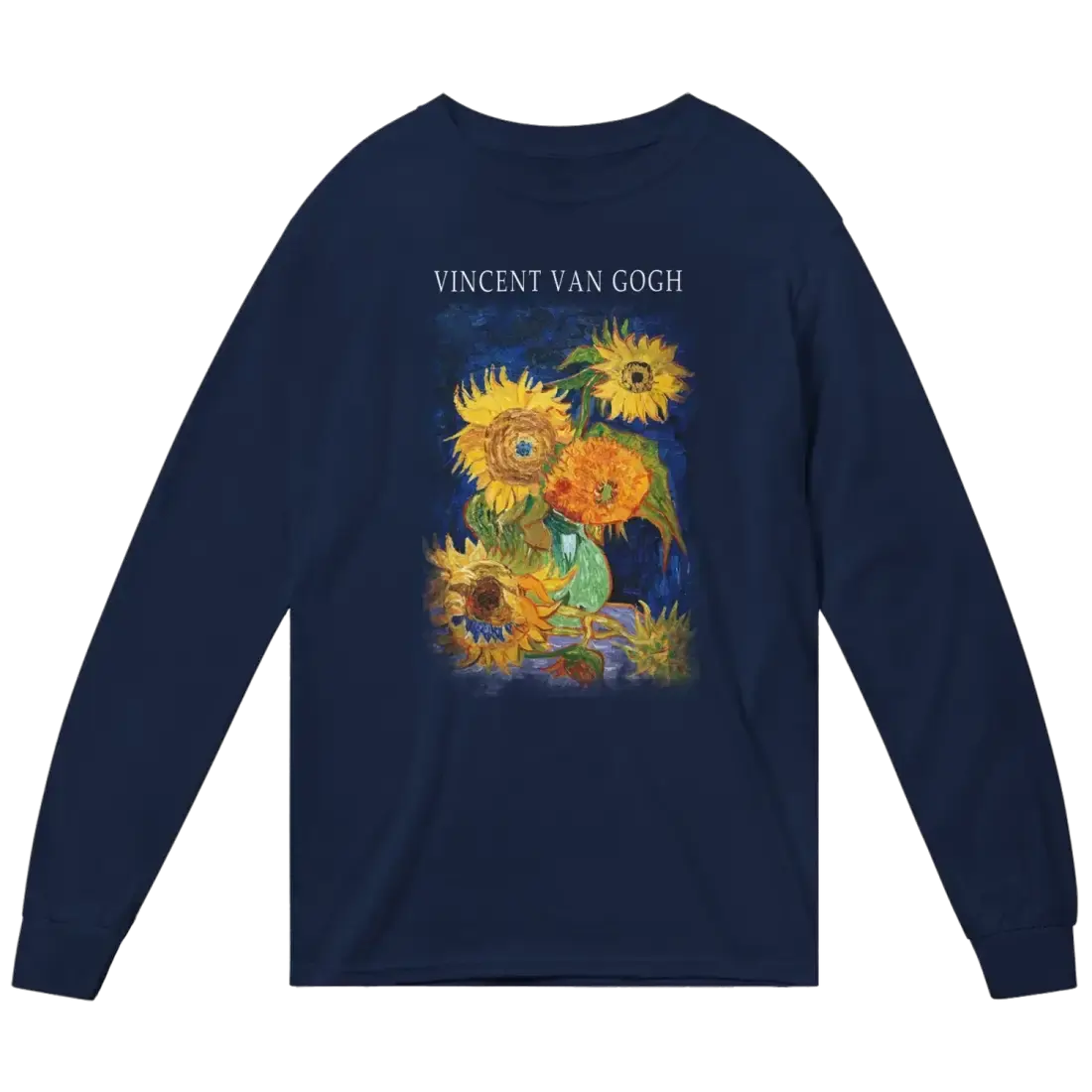 Van Gogh Five Sunflowers 1888, Artwork Long Sleeve Shirt by Art-O-Rama Shop