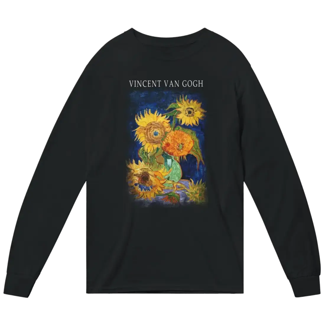 Van Gogh Five Sunflowers 1888, Artwork Long Sleeve Shirt by Art-O-Rama Shop