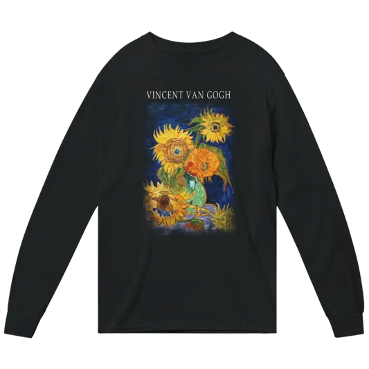Van Gogh Five Sunflowers 1888, Artwork Long Sleeve Shirt by Art-O-Rama Shop