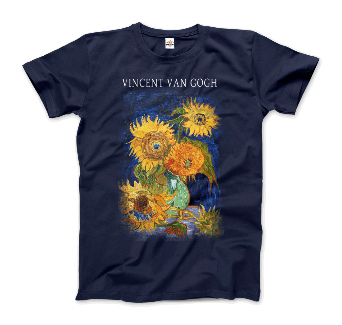 Van Gogh Five Sunflowers 1888, artwork t-shirt by Art-O-Rama Shop