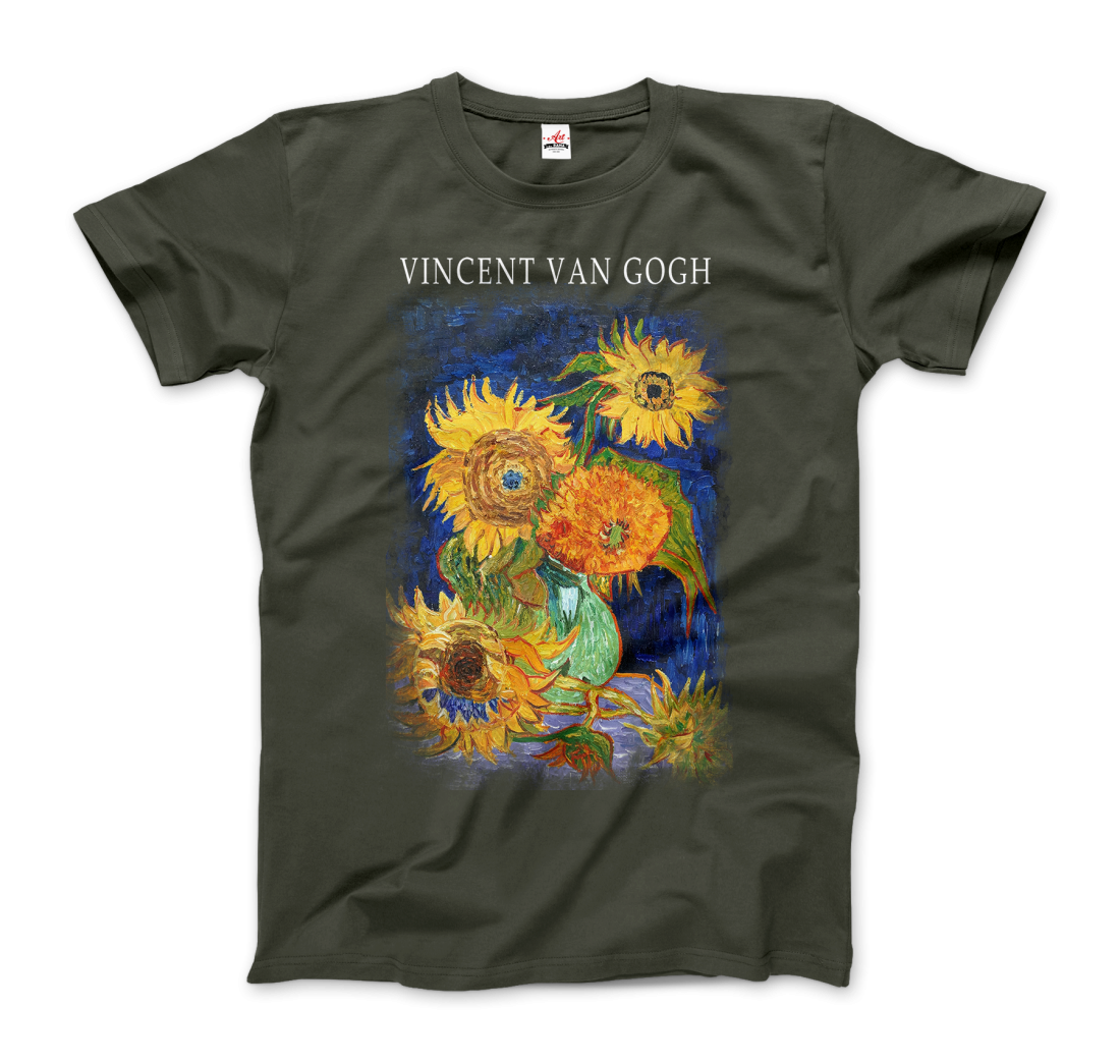 Van Gogh Five Sunflowers 1888, artwork t-shirt by Art-O-Rama Shop