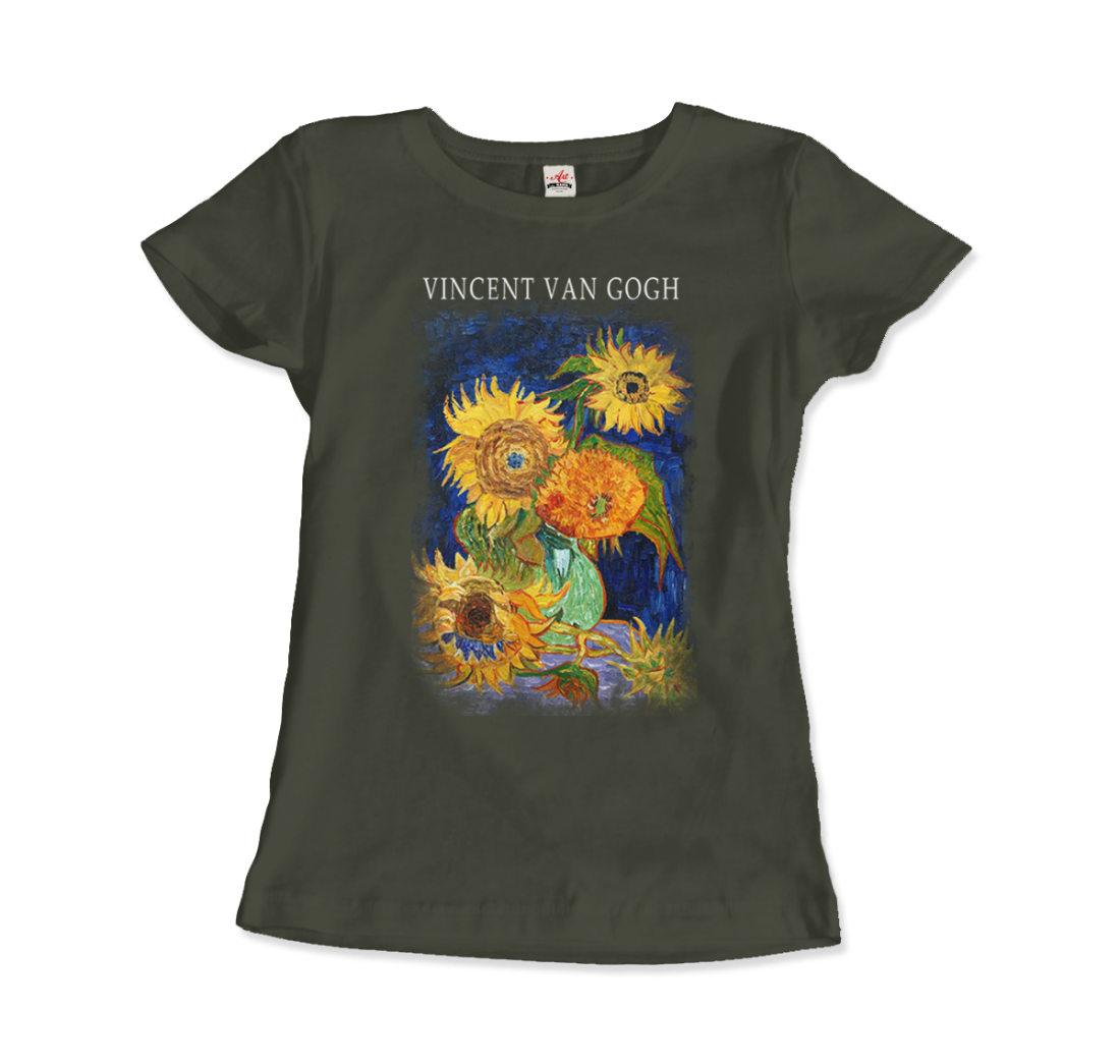 Van Gogh Five Sunflowers 1888, artwork t-shirt by Art-O-Rama Shop