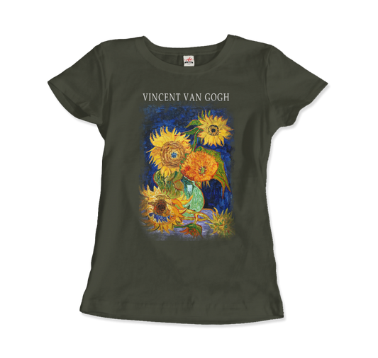 Van Gogh Five Sunflowers 1888, artwork t-shirt by Art-O-Rama Shop