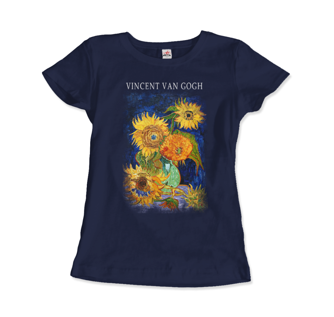 Van Gogh Five Sunflowers 1888, artwork t-shirt by Art-O-Rama Shop