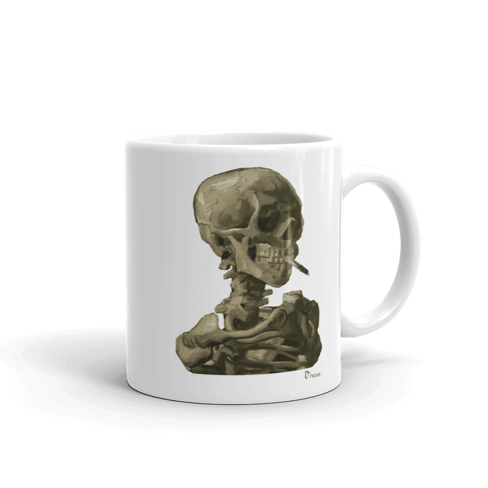 Van Gogh Skull of a Skeleton with Burning Cigarette 1886 Mug by Art-O-Rama Shop