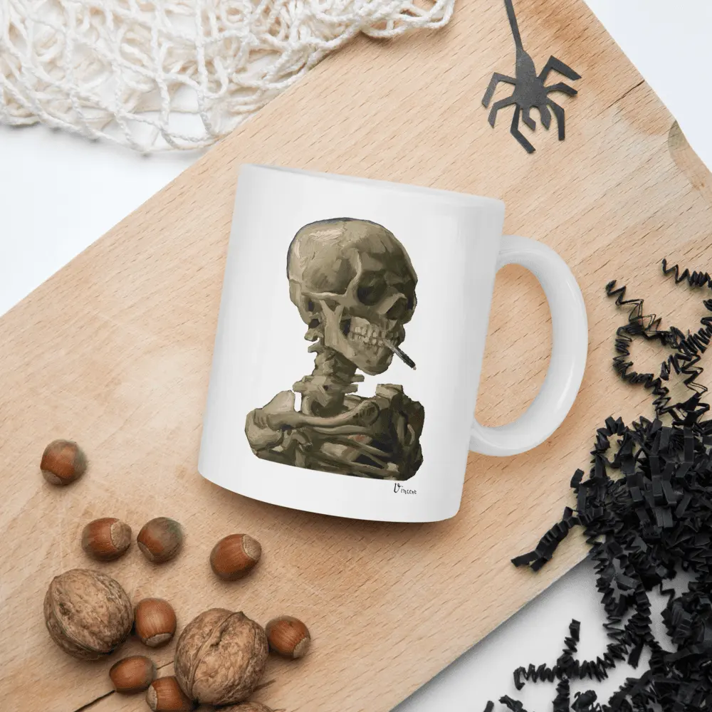 Van Gogh Skull of a Skeleton with Burning Cigarette 1886 Mug by Art-O-Rama Shop