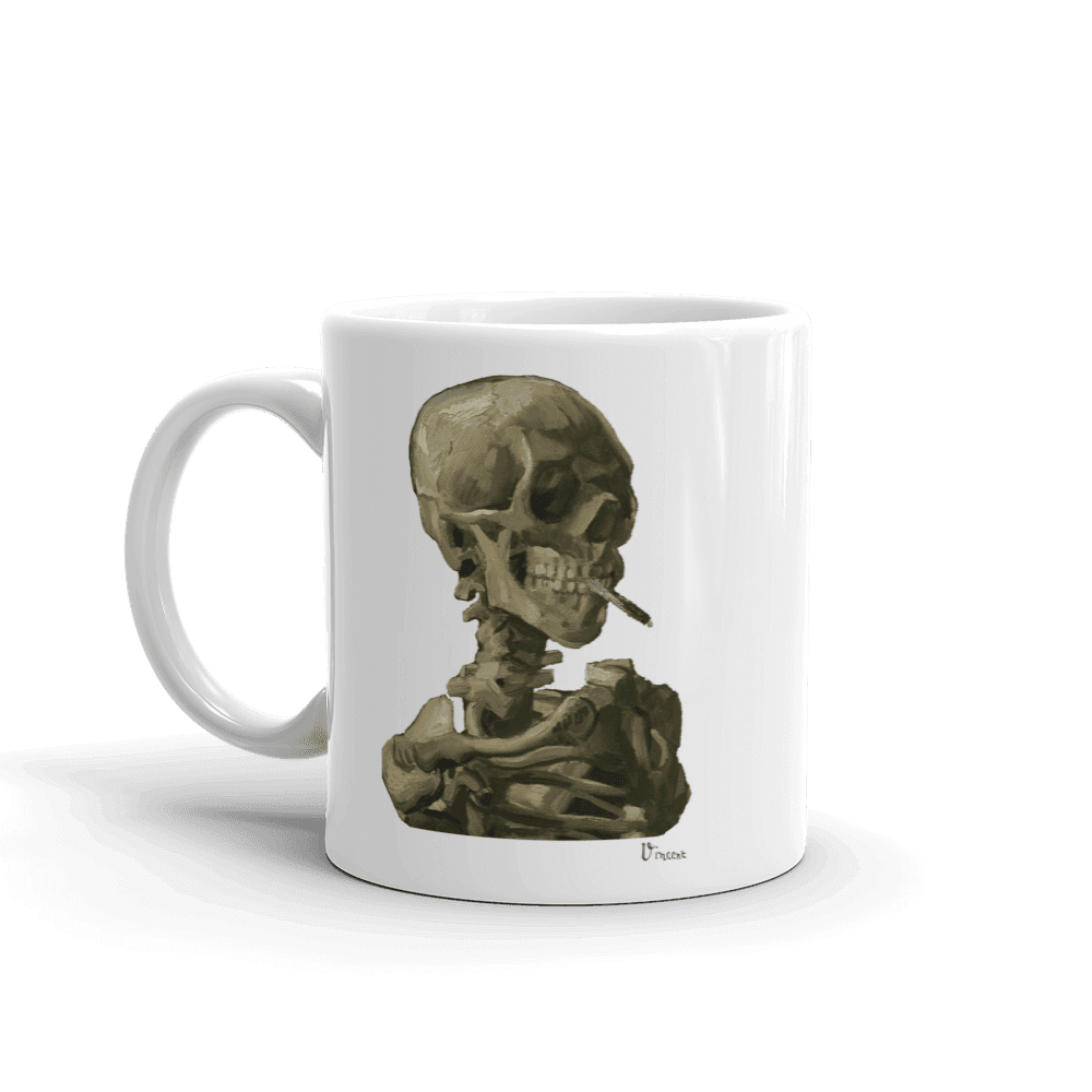 Van Gogh Skull of a Skeleton with Burning Cigarette 1886 Mug by Art-O-Rama Shop