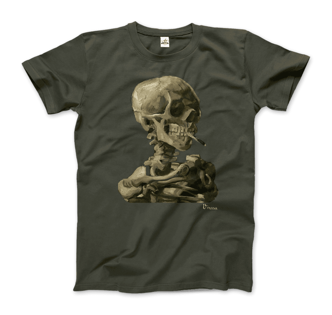 Van Gogh Skull of a Skeleton with Burning Cigarette 1886 t-shirt by Art-O-Rama Shop