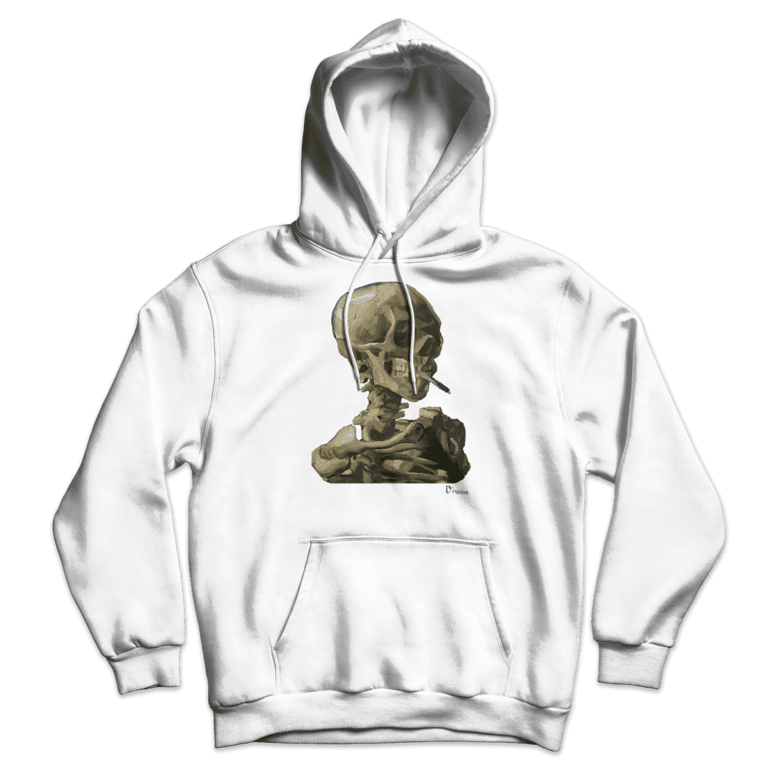 Van Gogh Skull of a Skeleton with Burning Cigarette 1886 Unisex Hoodie by Art-O-Rama