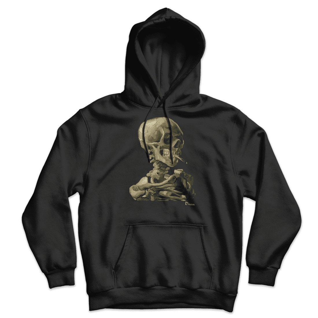 Van Gogh Skull of a Skeleton with Burning Cigarette 1886 Unisex Hoodie by Art-O-Rama