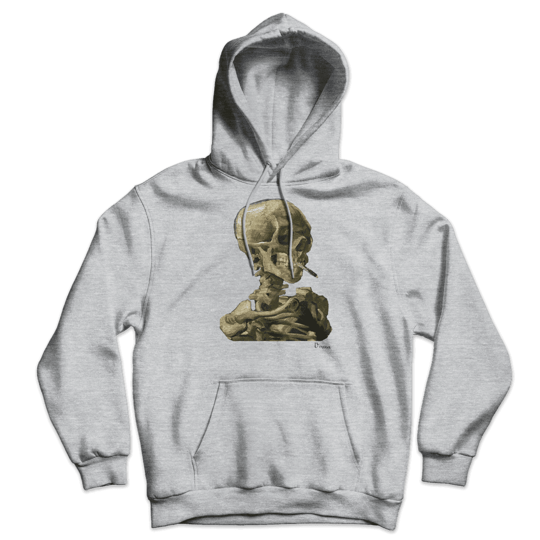 Van Gogh Skull of a Skeleton with Burning Cigarette 1886 Unisex Hoodie by Art-O-Rama