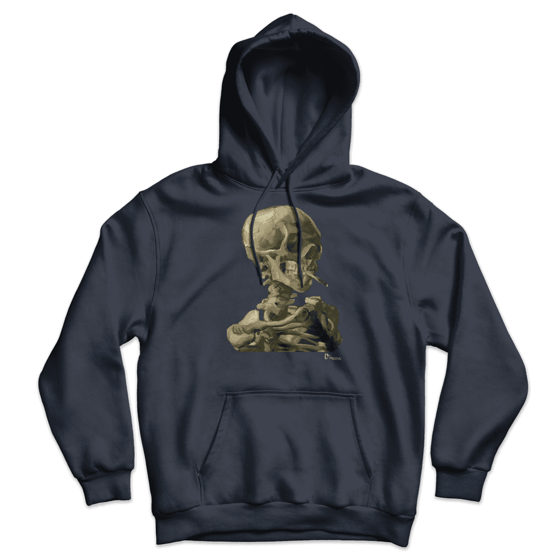 Van Gogh Skull of a Skeleton with Burning Cigarette 1886 Unisex Hoodie by Art-O-Rama