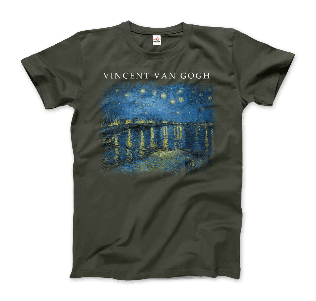 Van Gogh Starry Night over the Rhône, 1888 artwork t-shirt by Art-O-Rama Shop