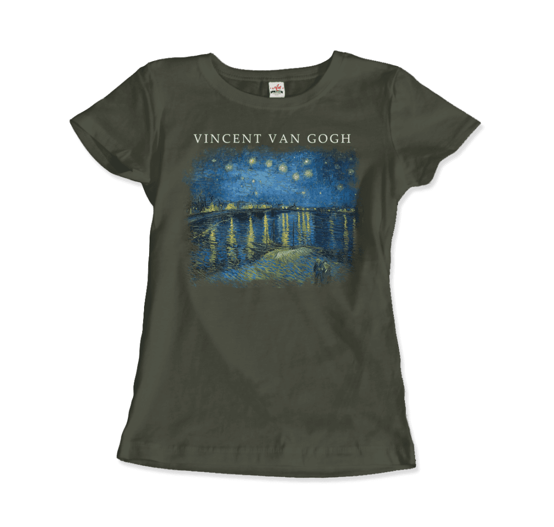 Van Gogh Starry Night over the Rhône, 1888 artwork t-shirt by Art-O-Rama Shop