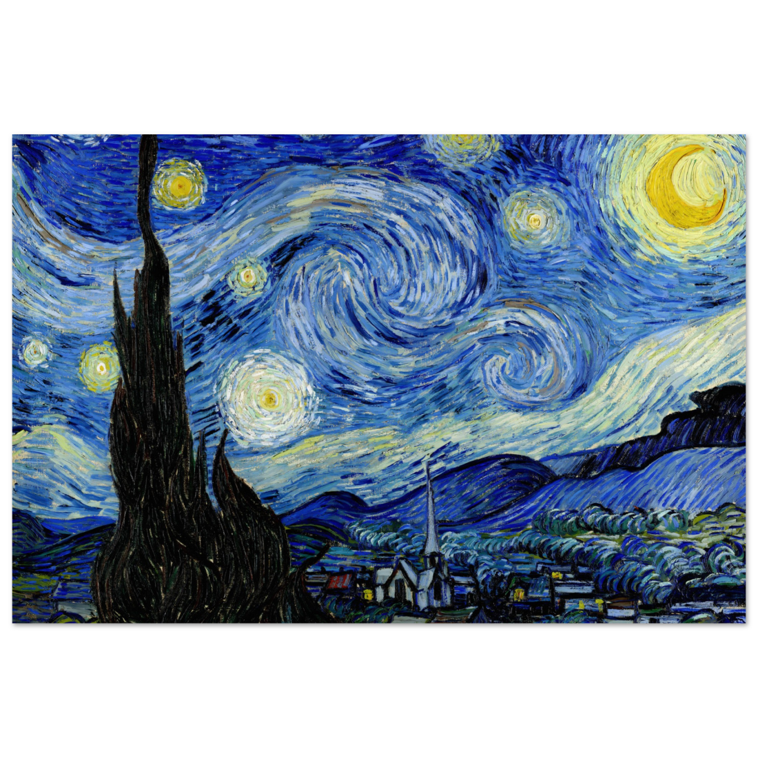 Van Gogh the Starry Night, 1889 artwork poster by Art-O-Rama Shop