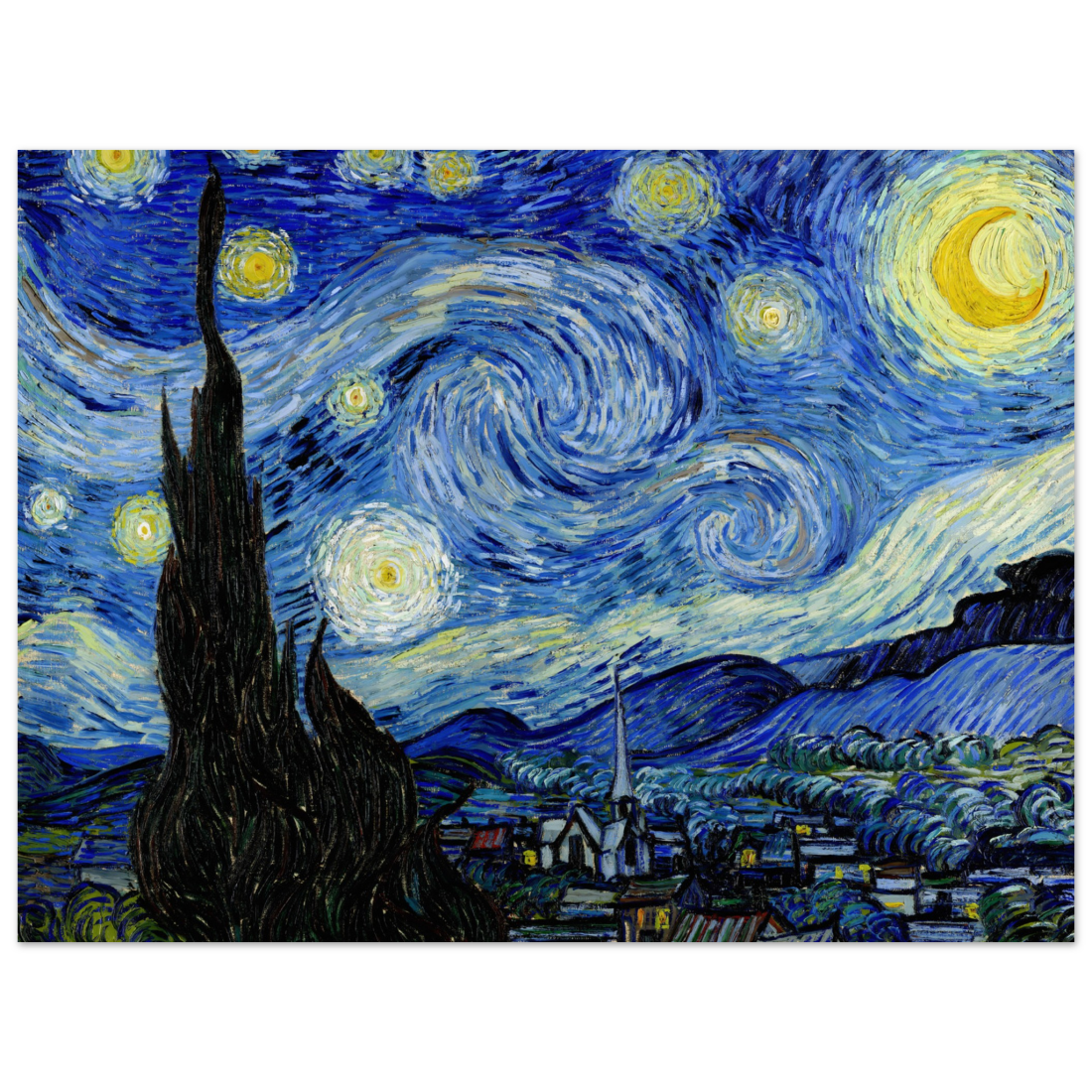 Van Gogh the Starry Night, 1889 artwork poster by Art-O-Rama Shop