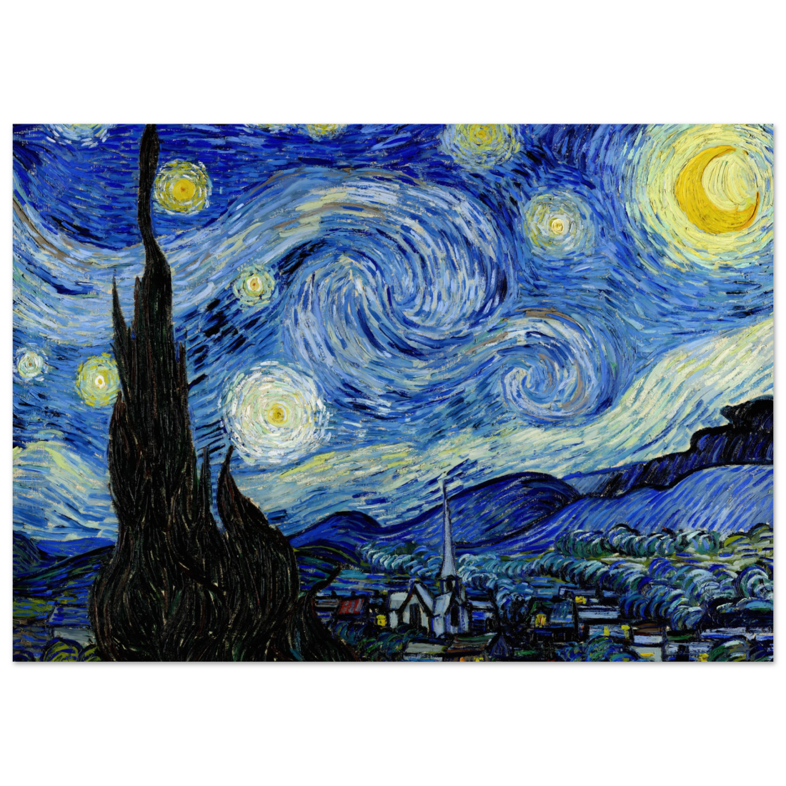 Van Gogh the Starry Night, 1889 artwork poster by Art-O-Rama Shop