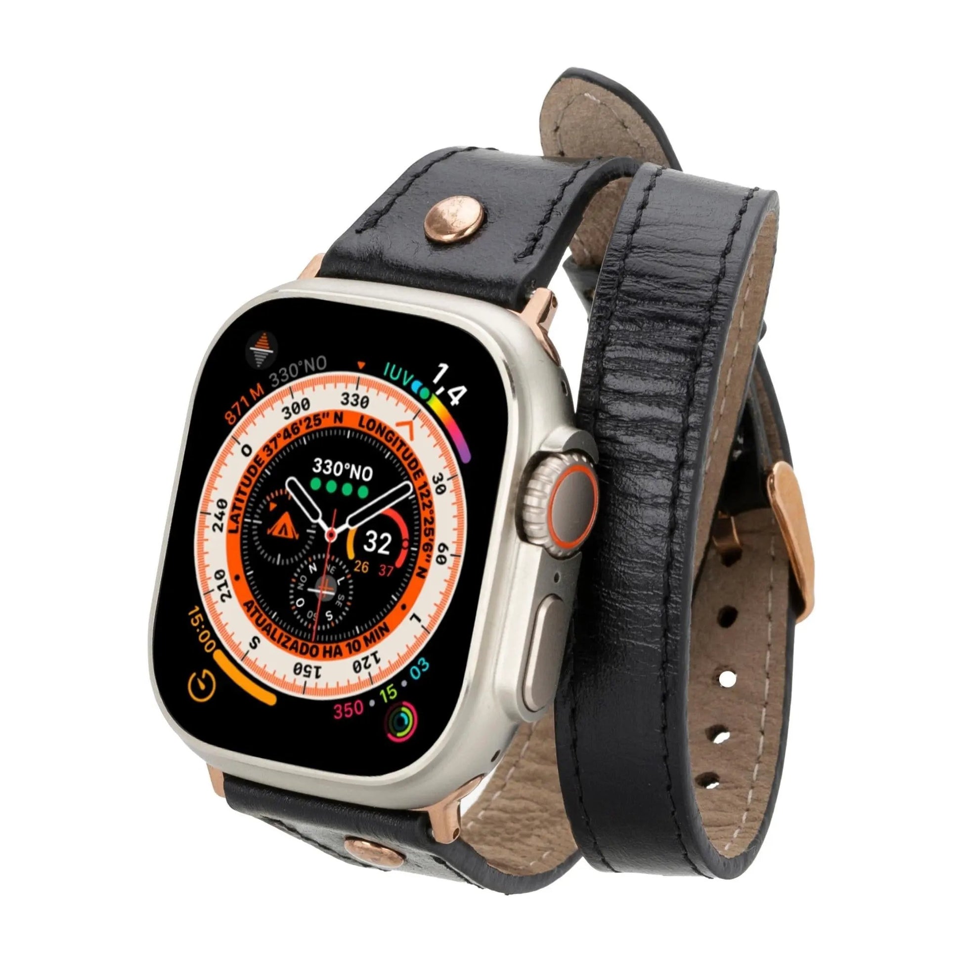 Vernon Double Tour Leather Bands for Apple Watch 9, Ultra 2 and SE by TORONATA