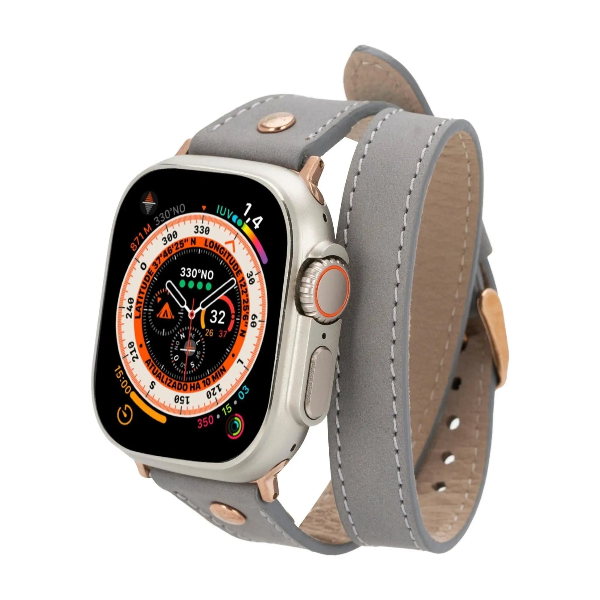 Vernon Double Tour Leather Bands for Apple Watch 9, Ultra 2 and SE by TORONATA