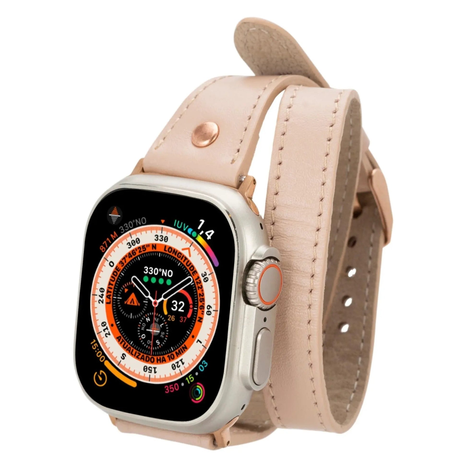 Vernon Double Tour Leather Bands for Apple Watch 9, Ultra 2 and SE by TORONATA