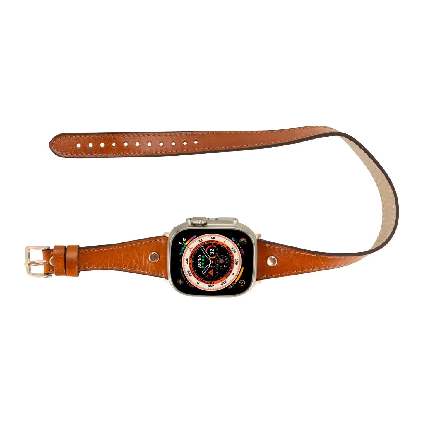Vernon Double Tour Leather Bands for Apple Watch 9, Ultra 2 and SE by TORONATA