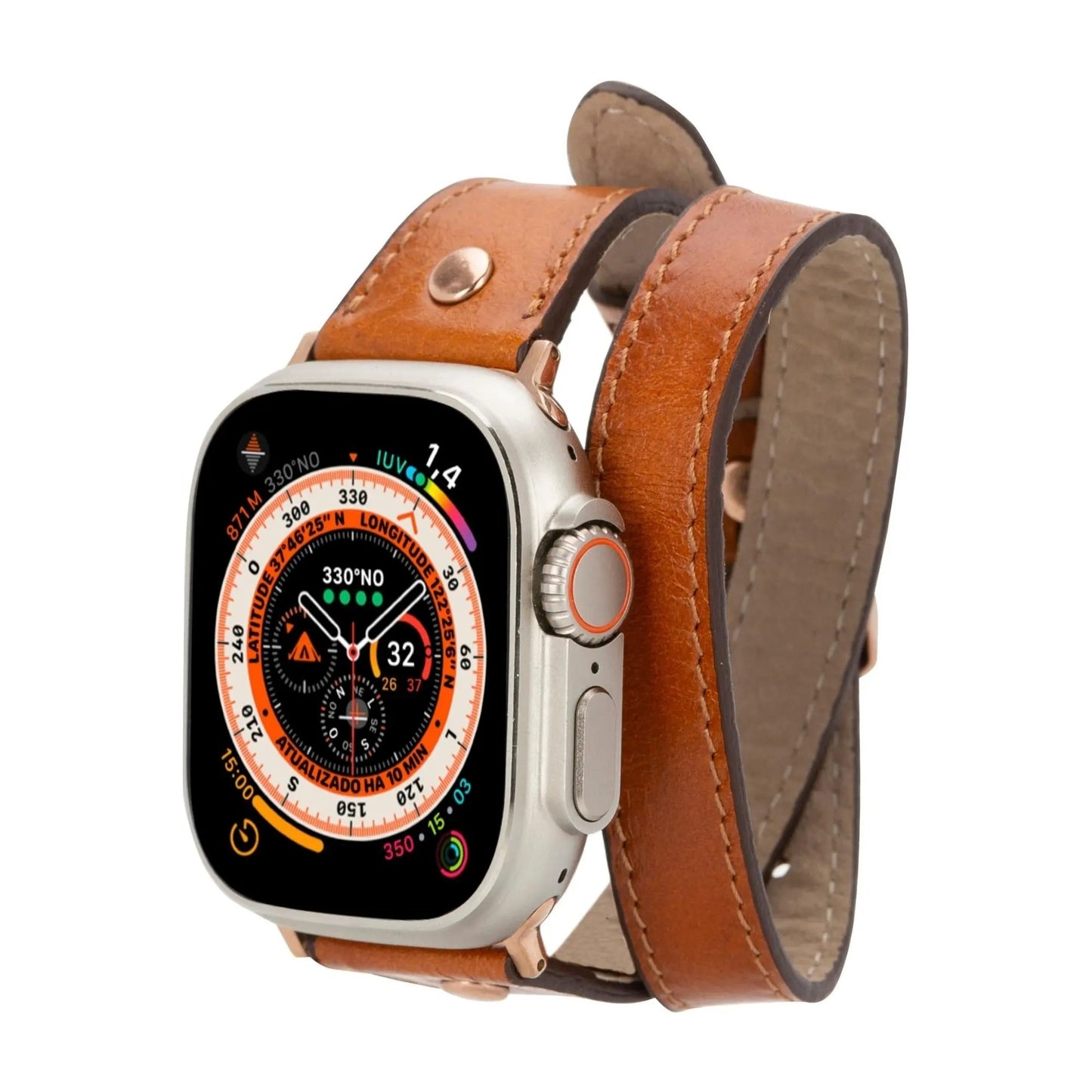 Vernon Double Tour Leather Bands for Apple Watch 9, Ultra 2 and SE by TORONATA