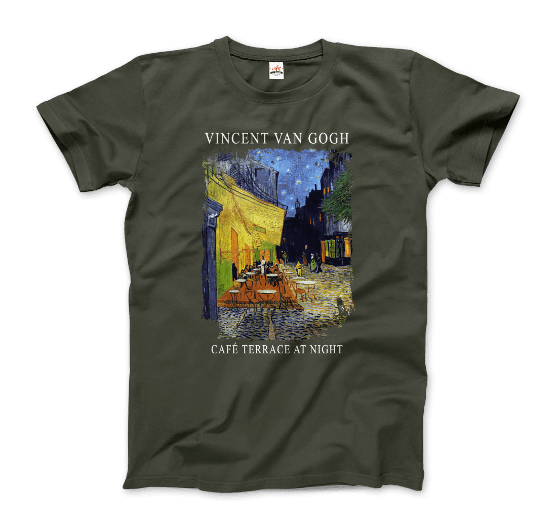 Vincent Van Gogh Cafe Terrace at Night, 1888 artwork t-shirt by Art-O-Rama Shop