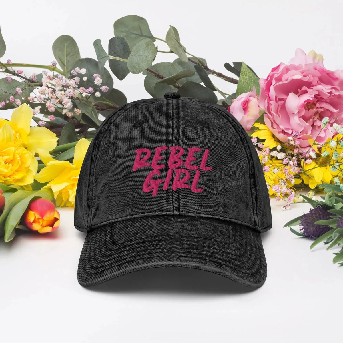 Vintage Cap REBEL GIRL Vintage Cotton Twill Cap by Maiden-Art