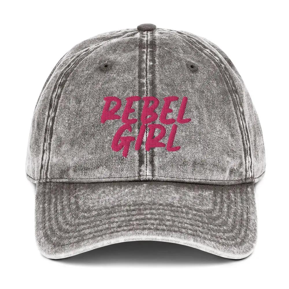 Vintage Cap REBEL GIRL Vintage Cotton Twill Cap by Maiden-Art