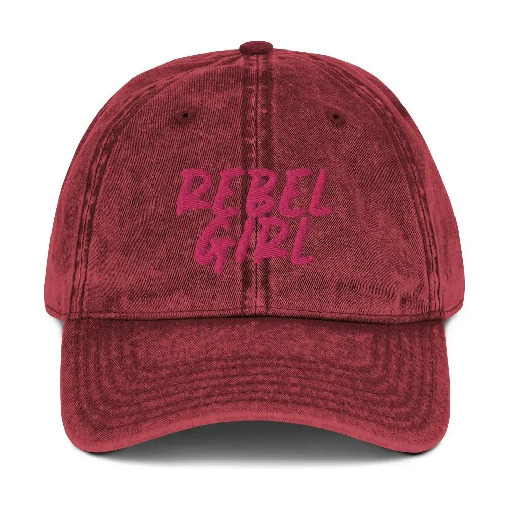 Vintage Cap REBEL GIRL Vintage Cotton Twill Cap by Maiden-Art