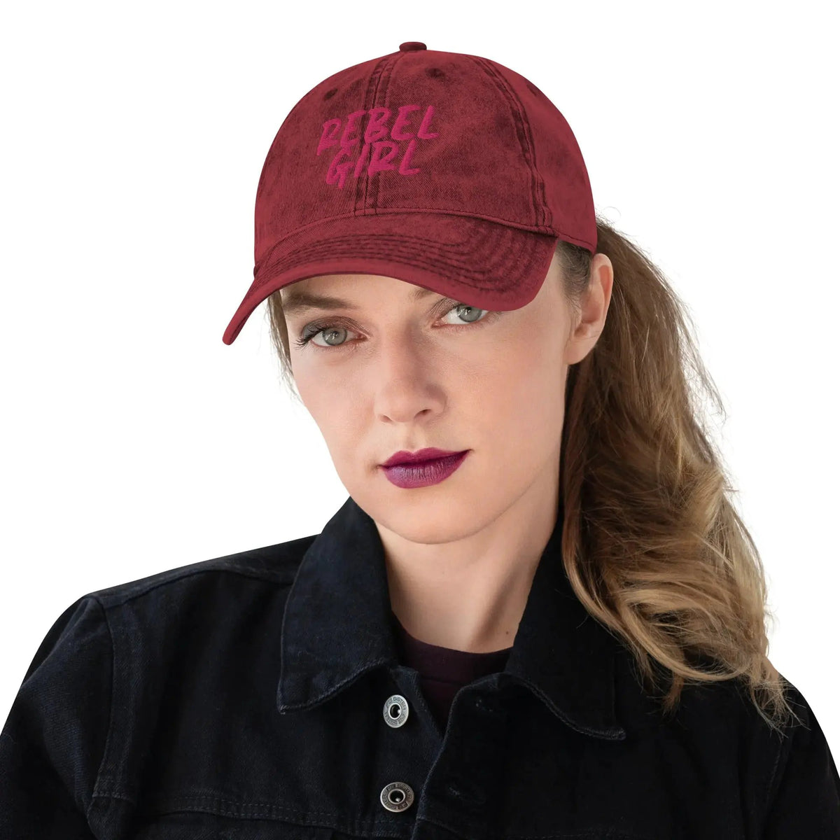 Vintage Cap REBEL GIRL Vintage Cotton Twill Cap by Maiden-Art