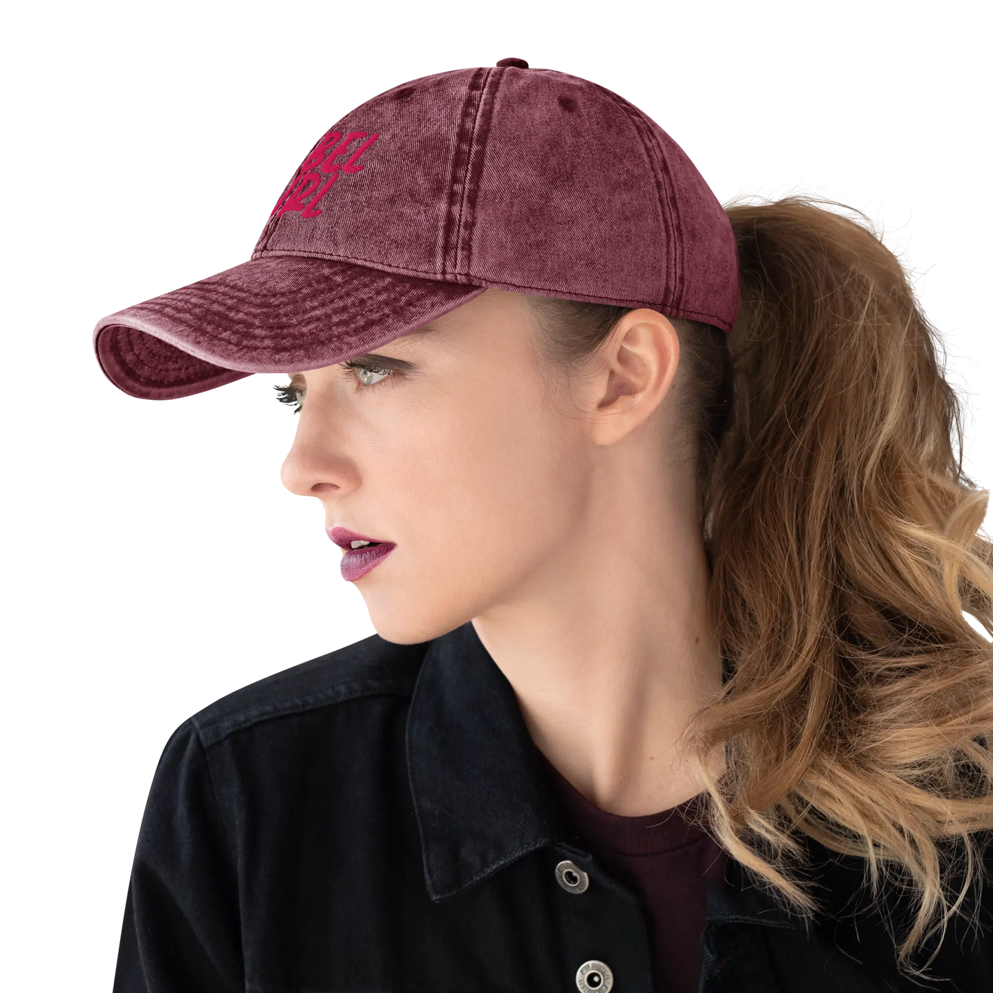 Vintage Cap REBEL GIRL Vintage Cotton Twill Cap by Maiden-Art