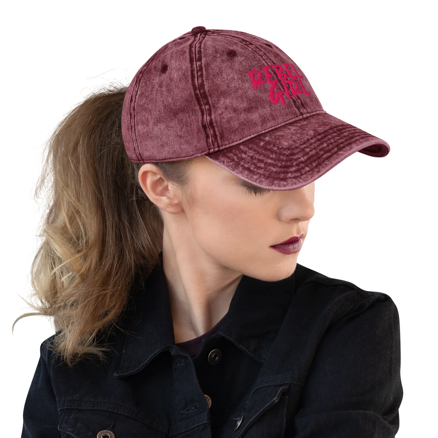 Vintage Cap REBEL GIRL Vintage Cotton Twill Cap by Maiden-Art