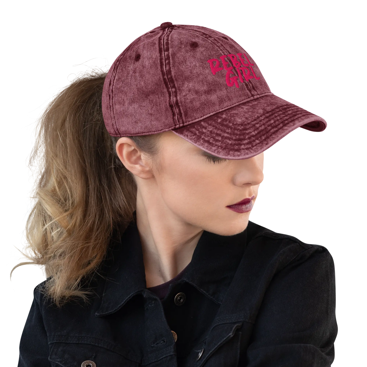 Vintage Cap REBEL GIRL Vintage Cotton Twill Cap by Maiden-Art