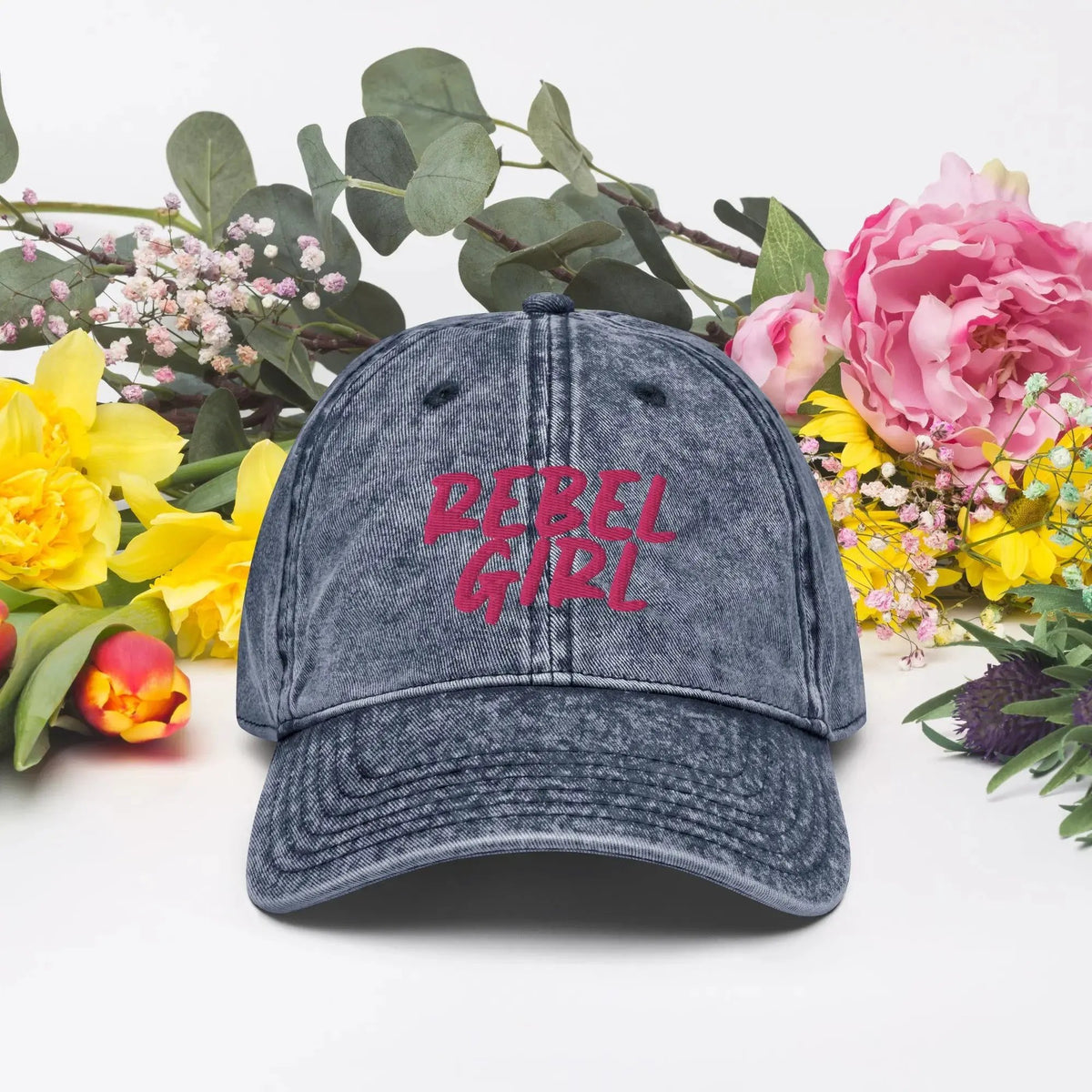 Vintage Cap REBEL GIRL Vintage Cotton Twill Cap by Maiden-Art