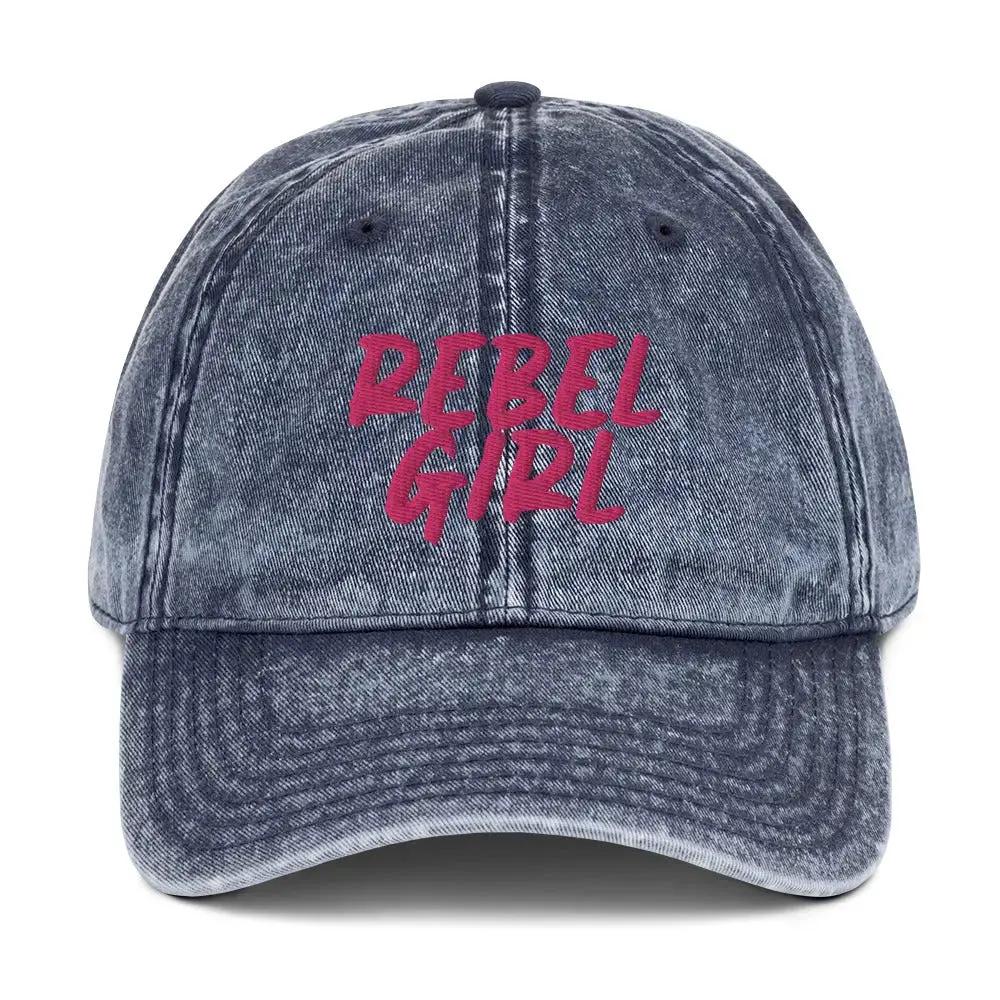 Vintage Cap REBEL GIRL Vintage Cotton Twill Cap by Maiden-Art