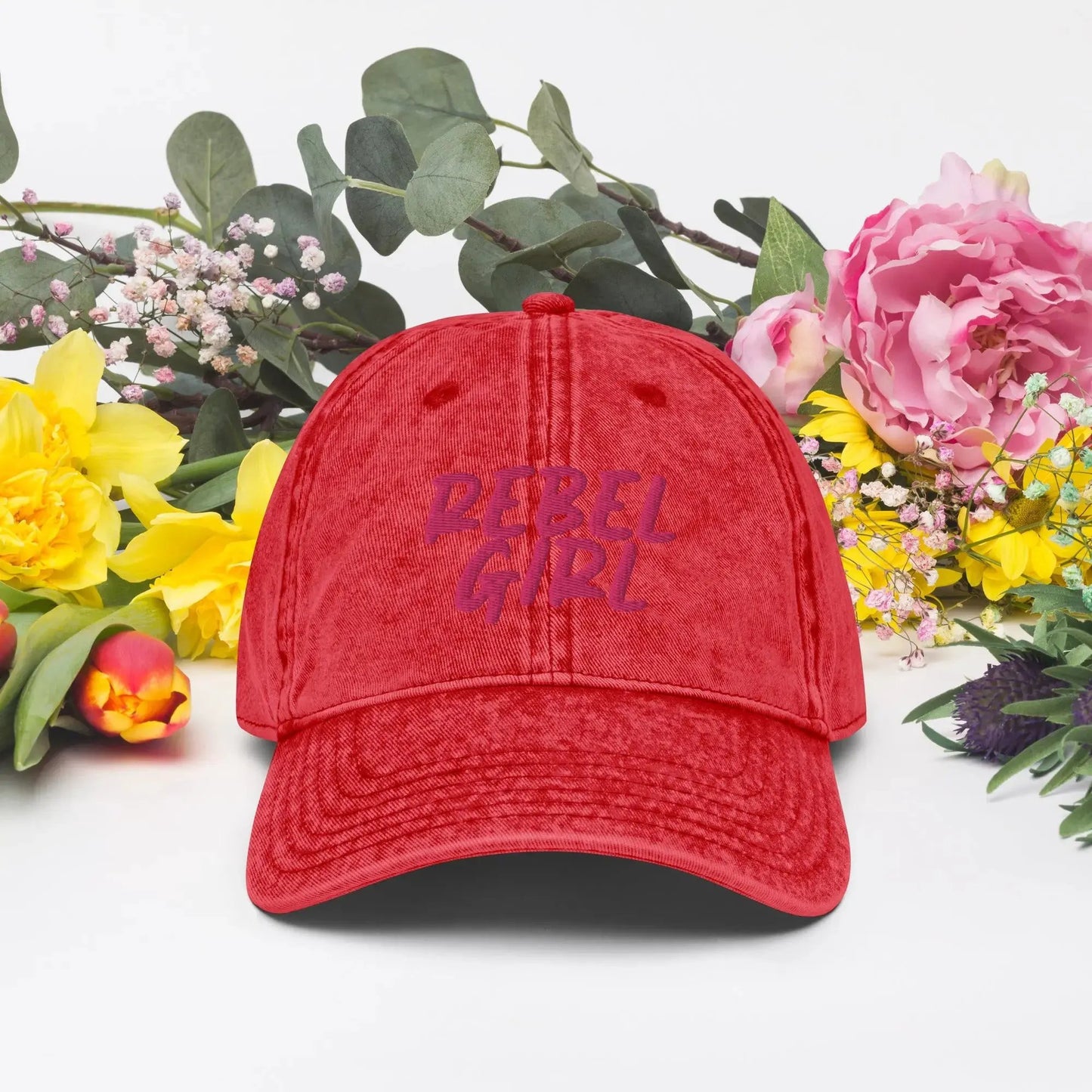 Vintage Cap REBEL GIRL Vintage Cotton Twill Cap by Maiden-Art