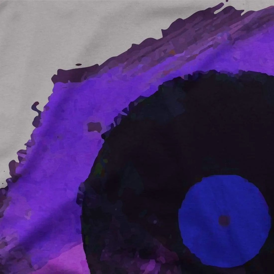 Vinyl Record Made of Paint Scattered in Purple Tones t-shirt by Art-O-Rama Shop