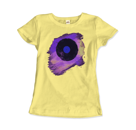 Vinyl Record Made of Paint Scattered in Purple Tones t-shirt by Art-O-Rama Shop