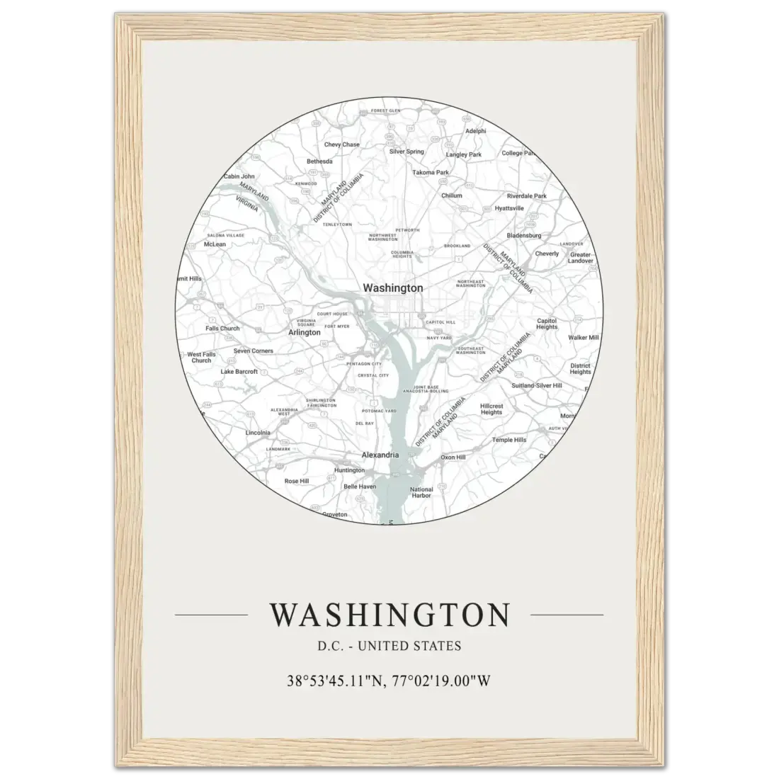 Washington, D.C., United States minimalist map poster by Art-O-Rama Shop