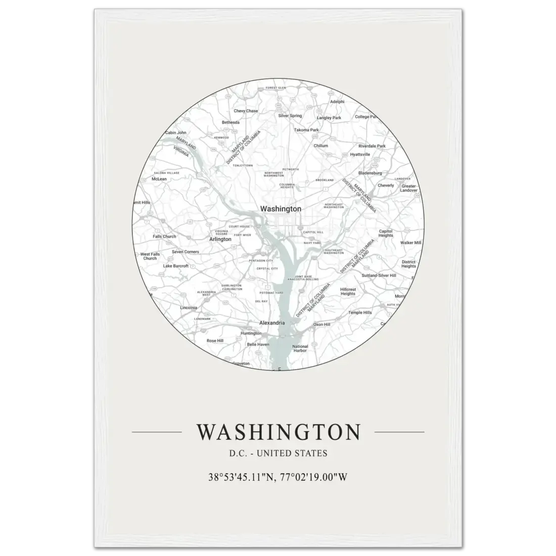 Washington, D.C., United States minimalist map poster by Art-O-Rama Shop