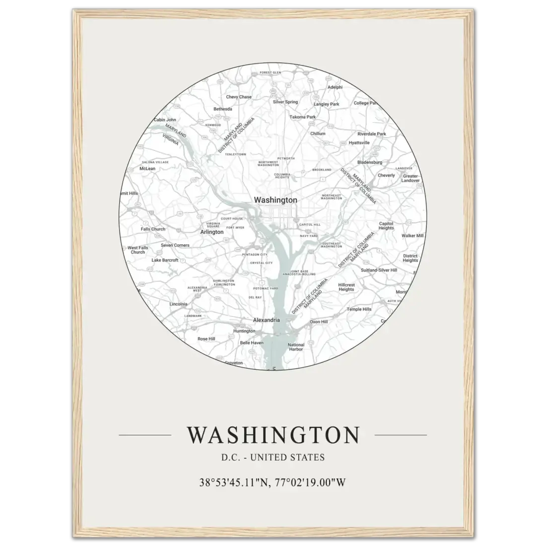 Washington, D.C., United States minimalist map poster by Art-O-Rama Shop