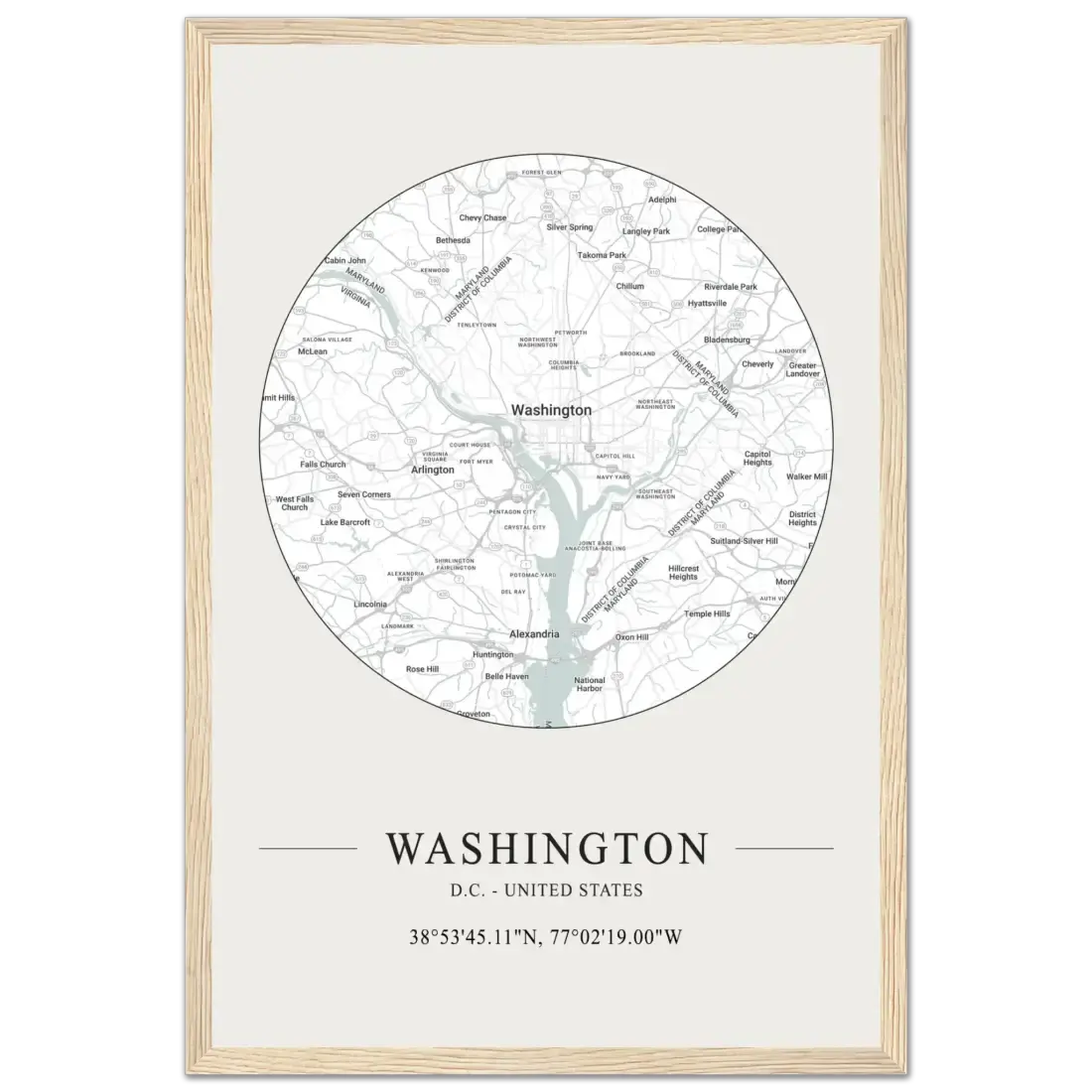 Washington, D.C., United States minimalist map poster by Art-O-Rama Shop