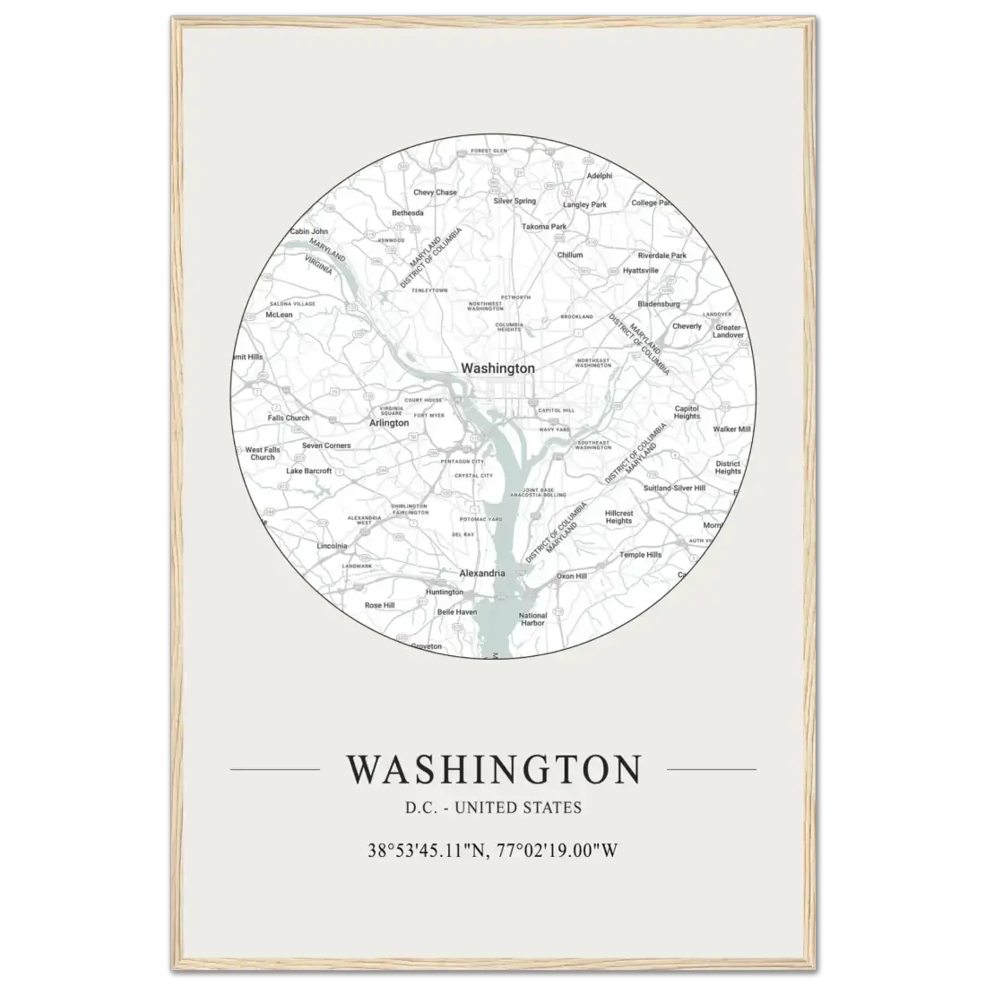 Washington, D.C., United States minimalist map poster by Art-O-Rama Shop