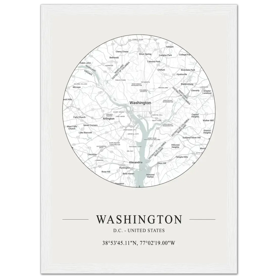 Washington, D.C., United States minimalist map poster by Art-O-Rama Shop